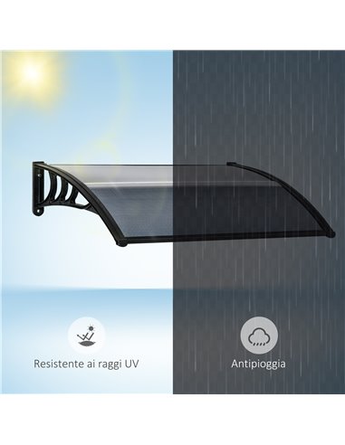 Outsunny Door Awning Canopy Window Rain Shelter Cover Front Back Porch Window Shade 140cm x 70cm B70-040