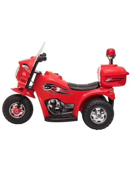 HOMCOM Kids 6V Electric Ride On Motorcycle 3 Wheel Vehicle Lights Music Horn Storage Box Outdoor Toy for 18 - 36 Months Red - pic 5265 | FastDaddyshop