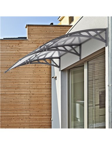 Outsunny Door Canopy Awning Outdoor Window Rain Shelter Cover for Front/Back Door Porch Clear 200 x 75cm B70-051