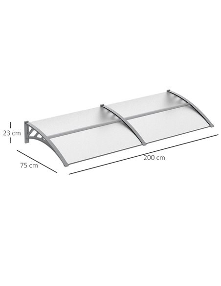 Outsunny Door Canopy Awning Outdoor Window Rain Shelter Cover for Front/Back Door Porch Clear 200 x 75cm B70-051 - pic 52670 | FastDaddyshop