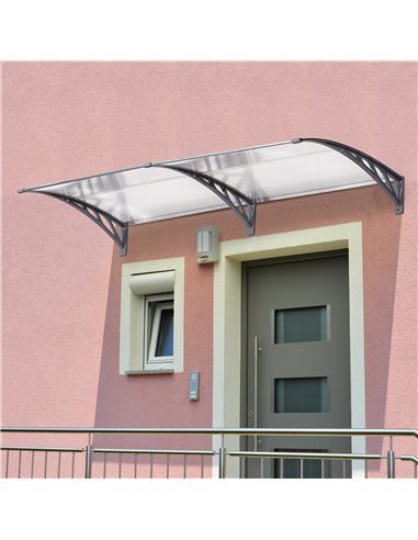 Outsunny Door Canopy Awning Outdoor Window Rain Shelter Cover for Front/Back Door Porch Clear 200 x 75cm B70-051
