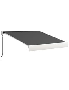 Outsunny 3 x 2.5m Electric Retractable Awning with Remote Controller, Grey 840-255V70GY