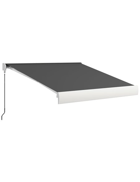 Outsunny 3 x 2.5m Electric Retractable Awning with Remote Controller, Grey 840-255V70GY - pic 52695 | FastDaddyshop