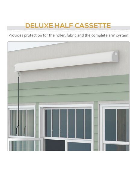 Outsunny 3 x 2.5m Electric Retractable Awning with Remote Controller, Aluminium Frame Sun Canopies for Patio Door Window 840-255 - pic 52699 | FastDaddyshop