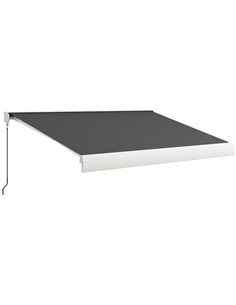 Outsunny 4 x 3(m) Electric Retractable Awning with Remote Controller, Grey 840-255V71GY