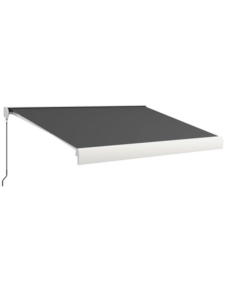 Outsunny 4 x 3(m) Electric Retractable Awning with Remote Controller, Grey 840-255V71GY - pic 52704 | FastDaddyshop