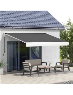 Outsunny 4 x 3(m) Electric Retractable Awning with Remote Controller, Grey 840-255V71GY 2