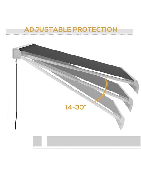 Outsunny 4 x 3(m) Electric Retractable Awning with Remote Controller, Aluminium Frame Sun Canopies for Patio Door Window 840-255 - pic 52710 | FastDaddyshop