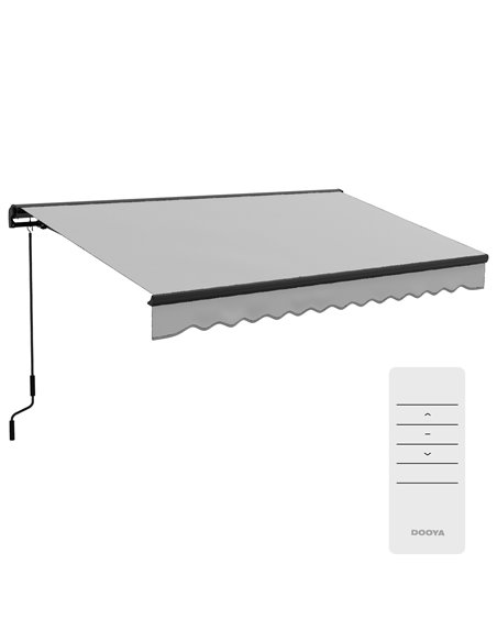Outsunny 3.5 x 2.5m Aluminium Frame Electric Awning, Light Grey 840-263V70LG - pic 52713 | FastDaddyshop