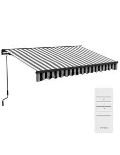 Outsunny 3.5 x 2.5m Aluminium Frame Electric Awning, Grey and White 840-263V70MX