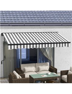 Outsunny 3.5 x 2.5m Aluminium Frame Electric Awning, Grey and White 840-263V70MX 2