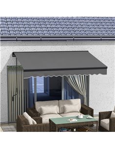 Outsunny 3 x 2m Aluminium Frame Electric Awning, Dark Grey 840-263V72CG 2