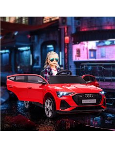 Homcom 3+ Audi E-tron Licensed Kids Electric Car 12V with Parental Remote, Lights, Suspension Wheels, Red 2