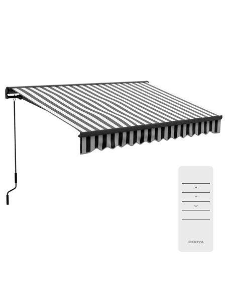 Outsunny 3 x 2m Aluminium Frame Electric Awning, Grey and White 840-263V72MX - pic 52749 | FastDaddyshop