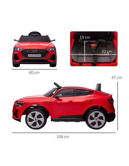 HOMCOM Audi E-tron Licensed 12V Kids Electric Ride On Car with Parental Remote Music Lights MP3 Suspension Wheels for 3-5 Years  - pic 5275 | FastDaddyshop