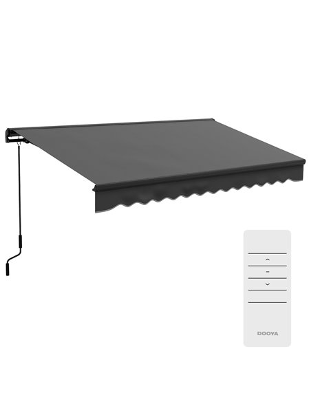 Outsunny 3.5 x 2.5m Aluminium Frame Electric Awning, Dark Grey 840-263V70CG - pic 52758 | FastDaddyshop