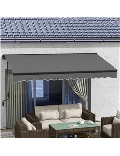 Outsunny 3.5 x 2.5m Aluminium Frame Electric Awning, Dark Grey 840-263V70CG 2