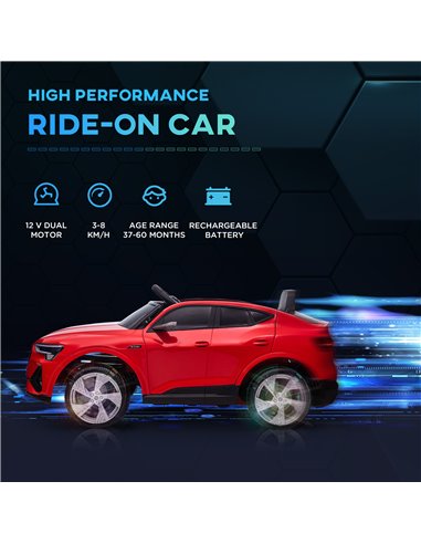 HOMCOM Audi E-tron Licensed 12V Kids Electric Ride On Car with Parental Remote Music Lights MP3 Suspension Wheels for 3-5 Years 