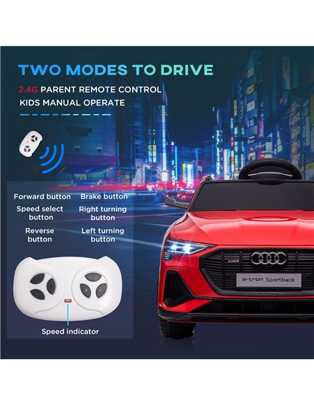 HOMCOM Audi E-tron Licensed 12V Kids Electric Ride On Car with Parental Remote Music Lights MP3 Suspension Wheels for 3-5 Years  - pic 5278 | FastDaddyshop