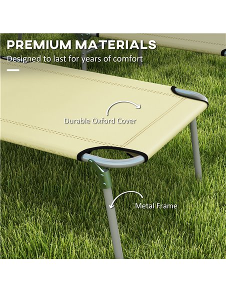 Outsunny Outdoor Foldable Sun Lounger Set of 2, 4 Level Adjustable Backrest, Reclining Chair with Angle Adjust Sun Shade Awning, - pic 52809 | FastDaddyshop