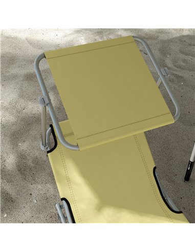 Outsunny Outdoor Foldable Sun Lounger Set of 2, 4 Level Adjustable Backrest, Reclining Chair with Angle Adjust Sun Shade Awning,