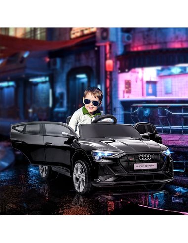 HOMCOM Kids Electric Ride-On Sports Car, 12V Two Motors Battery Powered Toy w/ Remote Control, Lights, Music, Horn - Black