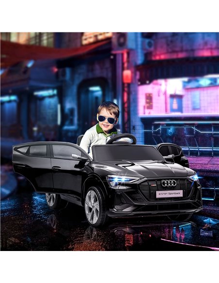 HOMCOM Kids Electric Ride-On Sports Car, 12V Two Motors Battery Powered Toy w/ Remote Control, Lights, Music, Horn - Black - pic 5282 | FastDaddyshop