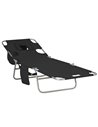 Outsunny Beach Chaise Lounge, Foldable Sun Lounger, Black 84B-867V70BK