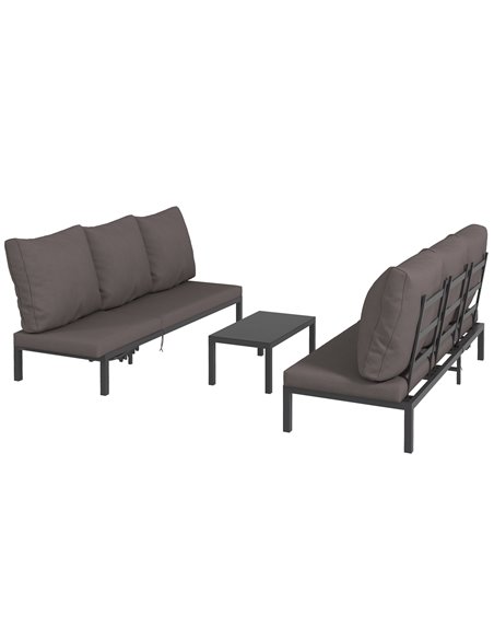 Outsunny 3 Pieces Garden Sun Loungers Set with Cushion, Grey 84G-337V70CG - pic 52866 | FastDaddyshop