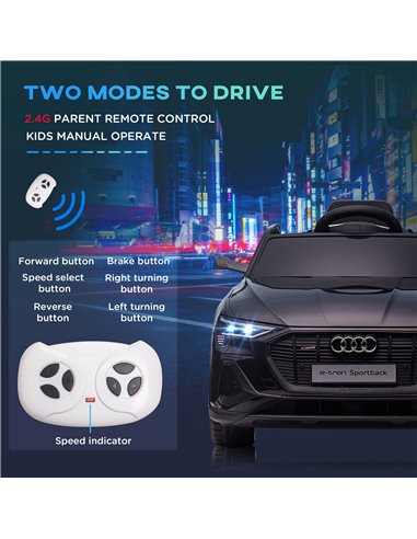 HOMCOM Kids Electric Ride-On Sports Car, 12V Two Motors Battery Powered Toy w/ Remote Control, Lights, Music, Horn - Black