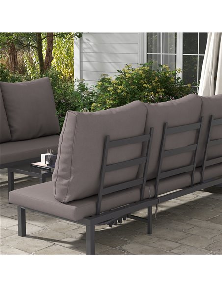 Outsunny 3 Pieces Garden Sun Loungers Set with Cushion, 5-level Adjustable Outdoor Recliner Bed Set w/ Glass Top Table, 2-In-1 D - pic 52874 | FastDaddyshop