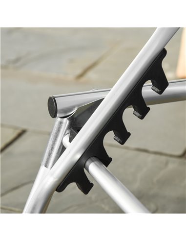 Outsunny Reclining Sun Lounger, Foldable Lounge Chair, Camping Bed Cot, 4-Level Back, Aluminium Frame, Pillow, Grey 84B-592V70LG