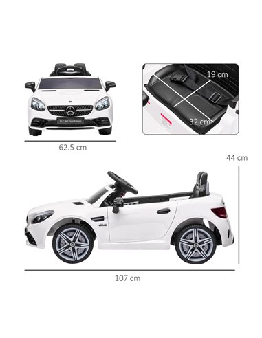 AIYAPLAY Mercedes Benz SLC 300 Licensed 12V Kids Electric Ride On Car with Parental Remote Two Motors Music Light Suspension Whe