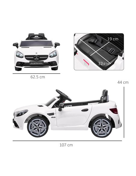 AIYAPLAY Mercedes Benz SLC 300 Licensed 12V Kids Electric Ride On Car with Parental Remote Two Motors Music Light Suspension Whe - pic 5291 | FastDaddyshop