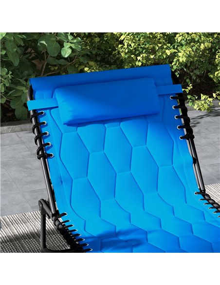 Outsunny Foldable Sun Lounger Set with 5-level Reclining Back, Outdoor Tanning Chairs w/ Padded Seat, Outdoor Sun Loungers w/ Si - pic 52927 | FastDaddyshop