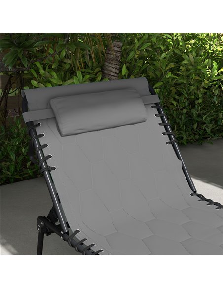Outsunny Foldable Sun Lounger Set with 5-level Reclining Back, Outdoor Tanning Chairs w/ Padded Seat, Outdoor Sun Loungers with  - pic 52936 | FastDaddyshop