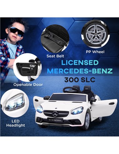 AIYAPLAY Mercedes Benz SLC 300 Licensed 12V Kids Electric Ride On Car with Parental Remote Two Motors Music Light Suspension Whe