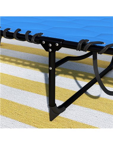 Outsunny Sun Lounger, Foldable with 5-Level Reclining Back, Padded Seat & Side Pocket, Outdoor Tanning Chair 84G-268V70BU