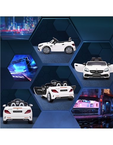 AIYAPLAY Mercedes Benz SLC 300 Licensed 12V Kids Electric Ride On Car with Parental Remote Two Motors Music Light Suspension Whe