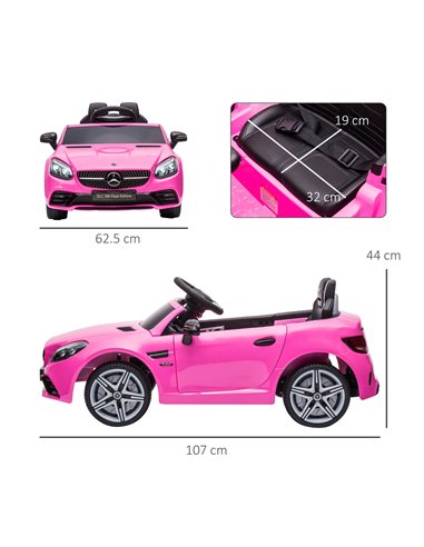 AIYAPLAY Mercedes Benz SLC 300 Licensed 12V Kids Electric Ride On Car with Parental Remote Two Motor Music Light Suspension Whee