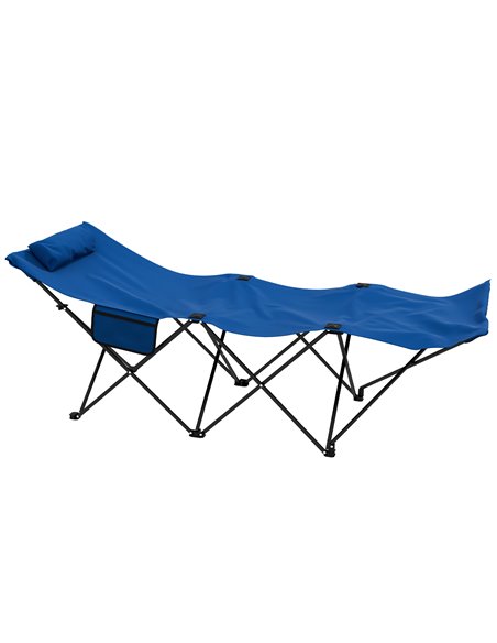 Outsunny Portable Sun Lounger, Foldable Outdoor Recliner Chair, Dark Blue 84G-434V70DB - pic 52992 | FastDaddyshop