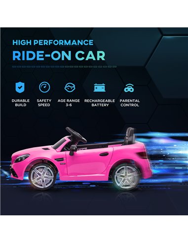 AIYAPLAY Mercedes Benz SLC 300 Licensed 12V Kids Electric Ride On Car with Parental Remote Two Motor Music Light Suspension Whee