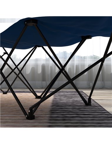 Outsunny Portable Sun Lounger, Foldable Outdoor Recliner Chair with Side Pocket, Headrest, Oxford Fabric, for Beach, Garden, Pat