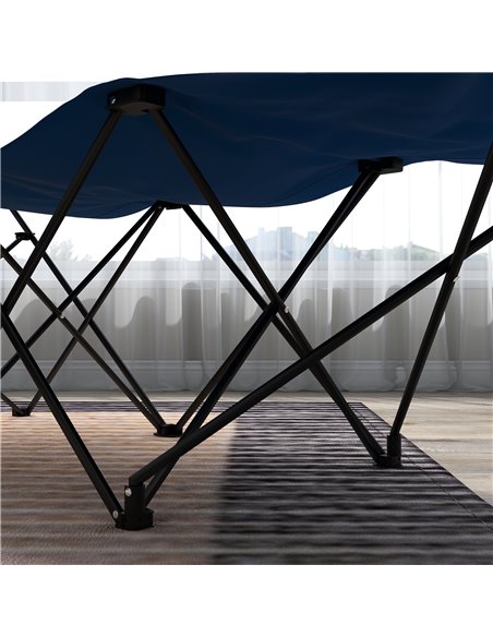 Outsunny Portable Sun Lounger, Foldable Outdoor Recliner Chair with Side Pocket, Headrest, Oxford Fabric, for Beach, Garden, Pat - pic 53000 | FastDaddyshop
