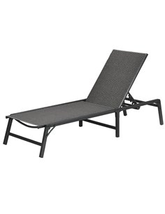 Outsunny Rattan Sun Lounger, Foldable with 5-Level Adjustable Backrest, Grey 862-071V00GY