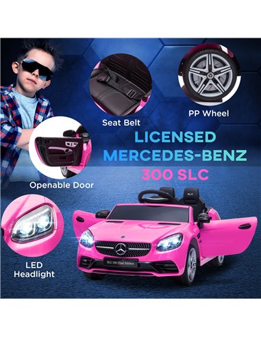AIYAPLAY Mercedes Benz SLC 300 Licensed 12V Kids Electric Ride On Car with Parental Remote Two Motor Music Light Suspension Whee