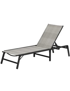 Outsunny Rattan Foldable Sun Lounger with 5-Level Adjustable Backrest, Mixed Grey 862-071V00GG