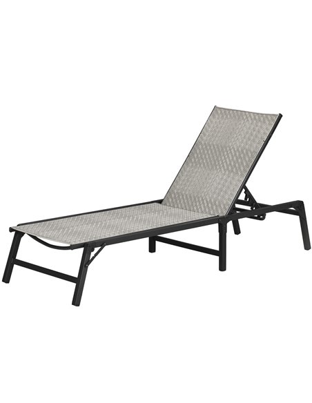 Outsunny Rattan Foldable Sun Lounger with 5-Level Adjustable Backrest, Mixed Grey 862-071V00GG - pic 53028 | FastDaddyshop
