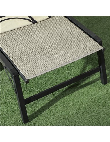 Outsunny Rattan Foldable Sun Lounger, Recliner Chair with 5-Level Adjustable Backrest, Mixed Grey 862-071V00GG