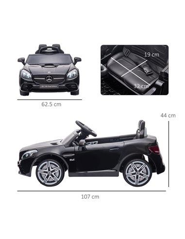 AIYAPLAY Mercedes Benz SLC 300 Licensed 12V Kids Electric Ride On Car with Parental Remote Two Motor Music Light Suspension Whee